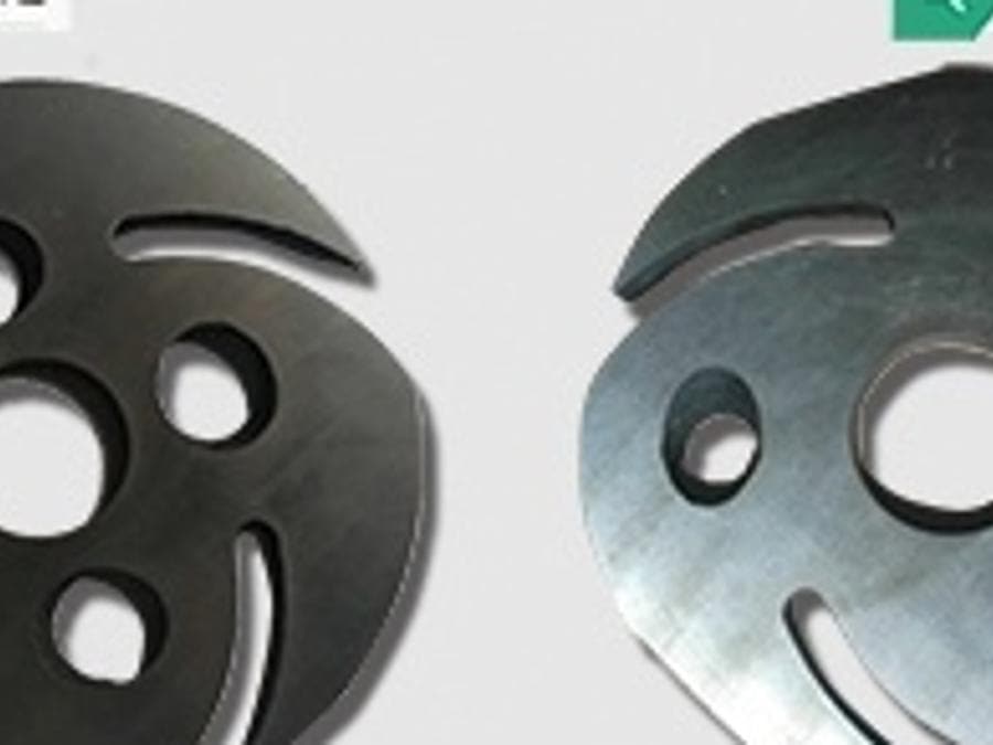 Three disassembled disc rotors, each disc carrying the tangential slots that drive the beads